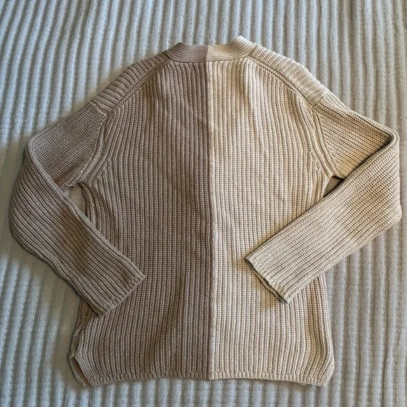 John + Jenn Cream and Brown Cardigan Sweater - Picture 2 of 2